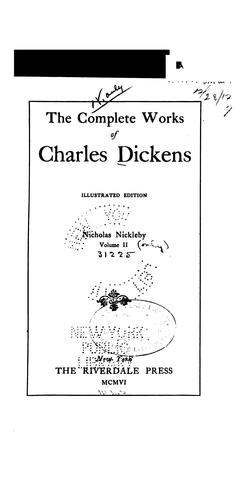 Charles Dickens: Nicholas Nickleby (1906, Riverdale Press)